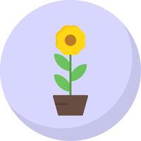 Flower Flat Bubble Icon vector