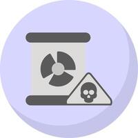 nuclear peligro plano burbuja icono vector