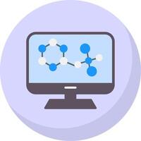Computer Screen Flat Bubble Icon vector