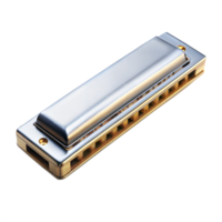 A harmonica is displayed on a plain transparent background png