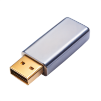 A silver and gold colored USB device, featuring a sleek design and modern technology png