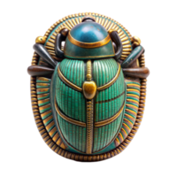 Detailed Egyptian scarab beetle amulet on a transparent background png