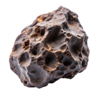 Close-up view of a unique porous rock on a clear background png