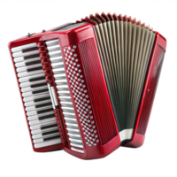 Detailed close-up view of an accordion instrument against a plain transparent background png