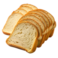 Sliced white bread beautifully arranged on a transparent background png