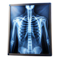 un radiographie représentant le squelettique structure de une homme, mettant en valeur os, les articulations, et global anatomique détails png