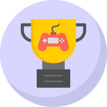 trofeo plano burbuja icono vector