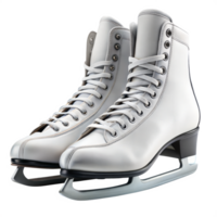 Professional white ice skates on a seamless backdrop png