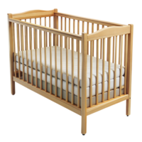 Wooden baby crib on a transparent background png