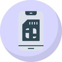 Sim Card Flat Bubble Icon vector