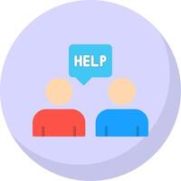 Ask For Help Flat Bubble Icon vector