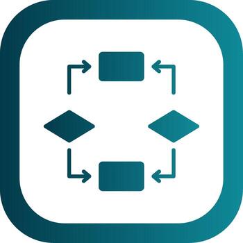 Algorithm Glyph Gradient Corner Icon vector