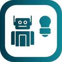 Robot Glyph Gradient Corner Icon vector