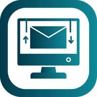 Email Glyph Gradient Corner Icon vector