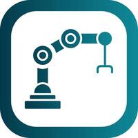 Mechanical Arm Glyph Gradient Corner Icon vector