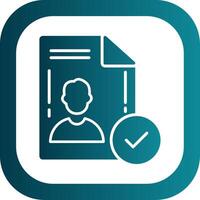 File Approved Glyph Gradient Corner Icon vector