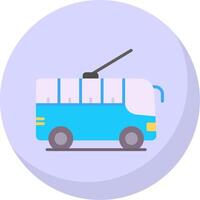 Trolleybus Flat Bubble Icon vector