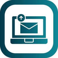 Sending Email Glyph Gradient Corner Icon vector