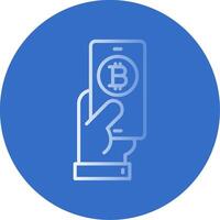 pagar bitcoin plano burbuja icono vector