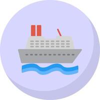 Cruise SHip Flat Bubble Icon vector