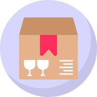 PArcel Flat Bubble Icon vector