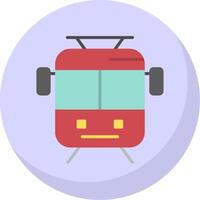 Old Tram Flat Bubble Icon vector