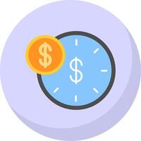 Time Is Money Flat Bubble Icon vector