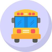 colegio autobús plano burbuja icono vector