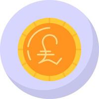 libra moneda plano burbuja icono vector