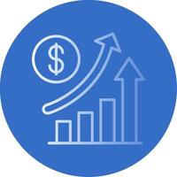 Increase Sales Flat Bubble Icon vector