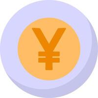 Yen Coin Flat Bubble Icon vector