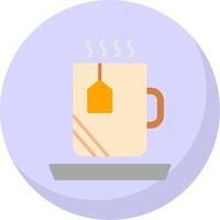 Hot Tea Flat Bubble Icon vector