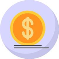 Dollar Coin Flat Bubble Icon vector