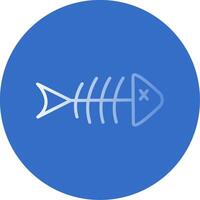 Fish Skeleton Flat Bubble Icon vector