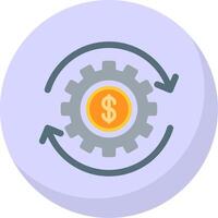 Money Working Flat Bubble Icon vector