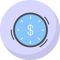 Time Management Flat Bubble Icon vector