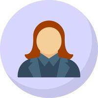 Busienss Woman Flat Bubble Icon vector