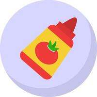 tomate salsa de tomate plano burbuja icono vector