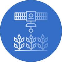 Satellite Crop Monitoring Flat Bubble Icon vector