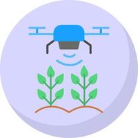 Agricultural Drones Flat Bubble Icon vector