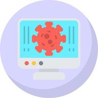 virus plano burbuja icono vector