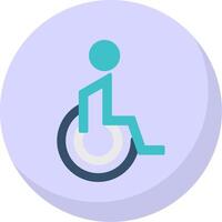 Handicaped Patient Flat Bubble Icon vector