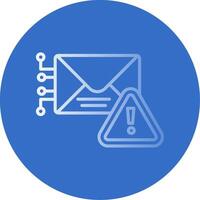 Warning Mail Flat Bubble Icon vector