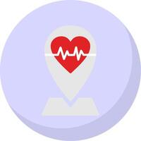 Defibrillator Location Flat Bubble Icon vector