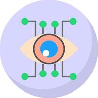 Eye Recognition Flat Bubble Icon vector
