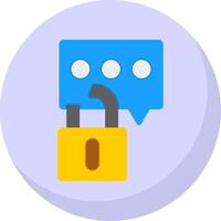 Secure Chat Flat Bubble Icon vector