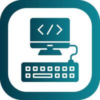 Web Programming Glyph Gradient Corner Icon vector