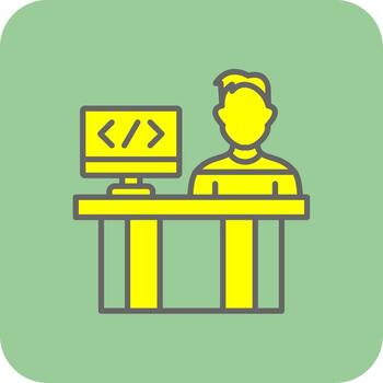 Programmer Glyph Gradient Corner Icon vector