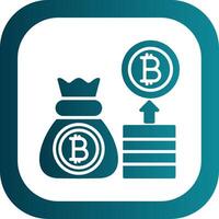 Bitcoin Glyph Gradient Corner Icon vector