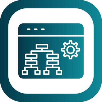 jerarquía glifo degradado esquina icono vector